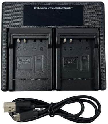 USB Dual Charger for Canon Batteries NB-6LH NB-6L NB-4L NB-8L CB-2LY, Compatible for SX530 HS, S95, SX610 HS, SX280 HS, SX500 is, SX510 HS, SD750, SD630, SX600 HS, SX260 HS, SD1000