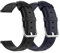 Lederarmband Kompatibel mit Garmin Venu 3 Armbänder Leder Ersatzarmband Verstellbare Uhrenarmband für Garmin Venu 3 Smartwatch, Damen Herren (Schwarz+Dunkelblau)
