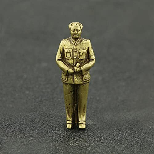 Persönlichkeit Reines Kupfer Mini Statue Ornamente Retro Schreibtisch Antike Statue Skulptur Ornamente Statuen Skulpturen Kupfer Retro Handwerk Vorsitzender Mao Zedong Figur Statue Messing Wohnzimmer