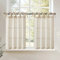 TOPICK Rideau Brise-Bise 65L X 90H (cm) Lot de 2 Cuisine Ecru Lin Translucide avec Nouettes, Petit Rideau Court pour Fenêtre de Cuisine, Porte-Balcon, Caravane, Style Campagne Ferme