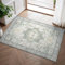 GENIMO Fußmatte Innen 60x90cm, Vintage Teppich, Waschbare Teppiche, Boho Teppich, Klein Carpet mit Rutschfester Rückseite für Eingang, Flur und Korridor, Grün