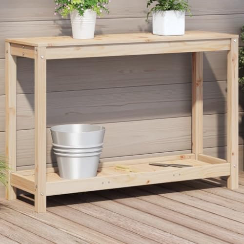 Furniture Select - Pflanztisch mit Ablage 108x35x75 cm Massivholz Kiefer