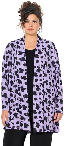 Ulla Popken Damen Shirtjacke schwarz 50+