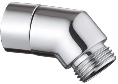 Shower Head Extension Arm Adapter,Shower Curved Hose Extender Connector,Stainless Holder Angled,135 Degree G1/2 Wall Mounted Elbow Adapters,for Bathroom Handheld Fixed Hoses Long Showerheads Bottom