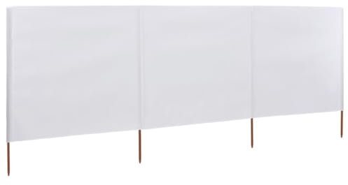 Myheimly Windschutzgewebe,Windschutz Sichtschutz Balkon,Sichtschutzzaun Sand-Weiß,400 x 120 cm