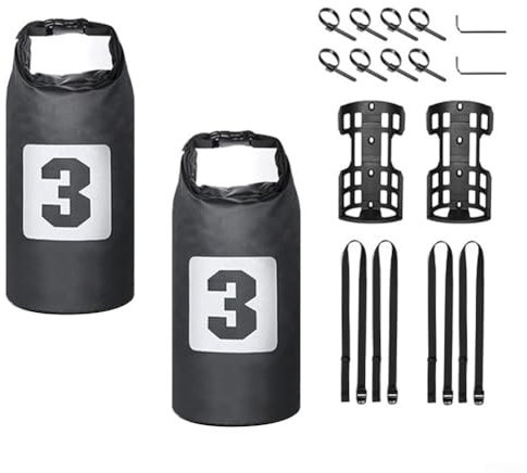 Lecreatekit Bike Fork Bag Rack, Waterproof Bike Fork Water Resistant Roll Top Cycling Pack Bicycle Panniers Bags For Travel Bikepacking(1x mount)