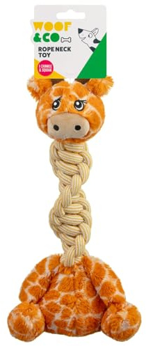 BargainsMania Rope Neck Dog Toy - Giraffe - This Crinkle And Squeak Rope Neck Dog Toy Is Perfect For Your Pooch, Easily Keep Your Pet Happy And Entertained For Hours