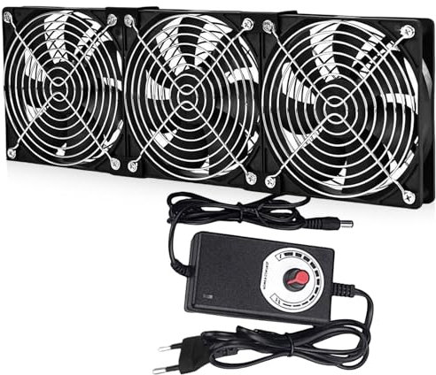 3 Pièces 120mm Ventilateur pour Boîtier PC, Ventilateur PC avec Contrôle de Vitesse, Ultra Silencieux, Double Roulement à Billes, AC 220V 3000 tr/min, Ventilateurs de Boîtier pour PC, Laptop, Routeurs