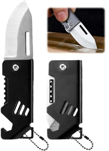 JUGUTA Coltellino Pieghevole Tascabile Piccolo Con Catena,Coltello Pieghevole Affilato Per Esterni E Da Sopravvivenzaper Campeggio,Raccolta Funghi,Pesca E Caccia