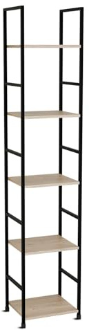 BELOFAY Book Shelf Floorstanding 5-Tier Wooden Shelving Unit with Steel Frame, Space-Saving Modern Oak Medium Book case for Office, Study, and Living Room
