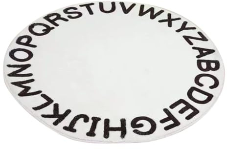 ARTSEWPLY Runder Kinderteppich mit ABC Buchstaben Rutschfester Weicher Spielteppich für Jungen und Mädchen Kreative Bodenmatte zur Dekoration und Fußdruckentlastung im Kinderzimmer