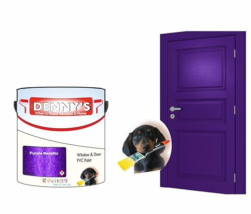 Window & Door PVC/UPVC Paint, 500ml, Available in Matte Gloss Sation Finish Metallic Colours and Solids (1 Purple Metallic)