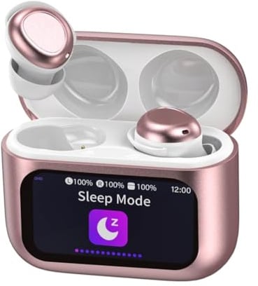 ZYHKON Wireless Earbuds Bluetooth 5.4 Sleep Headphones with Touchscreen, Bluetooth Ear buds with Mic, 5 EQ Modes Bluetooth Earphones, Purple