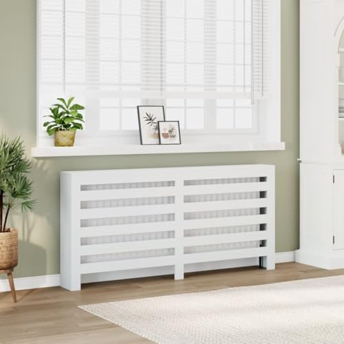Solivagant Cache-radiateur Blanc 175x20x82 cm Bois d'ingénierie,(18 KG)
