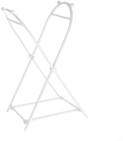 Risveglio Foldable Trash Bag Stand, Portable Waste Sorting Rack Holds 13 Gallon Bags Open, Plastic Frame Kitchen, Camping and Garden Cleanup, White(C)