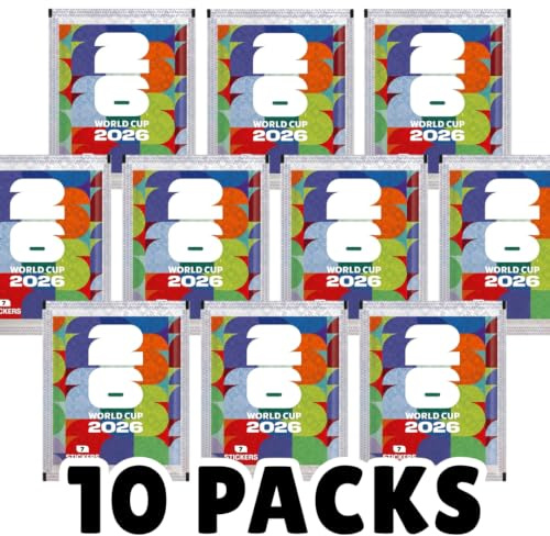 10x Panini World Cup 2026 Sticker Bundle – 10 Versiegelte Tüten mit 70 Sammelstickern für Fußballfans & Sammler + Heartglobal Versandschutz