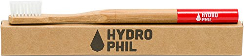 HYDROPHIL - Zahnbürste Mittelweich Rot - Nachhaltig aus Bambus produziert - 100% Vegan - Besonders sanft zum Zahnfleisch - Borsten aus Nylon
