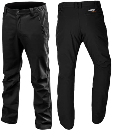 NEO TOOLS Softshellhose schwarz Winter Wasserdicht Softshell Hose Freizeithose Arbeitshose Outdoor Outdoorhose Sicherheitshose Wanderhose S-3XL | Freizeithose Arbeitshose Outdoor Outdoorhose Sicherheitshose Wanderhose S-3XL