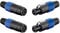 2X PA Lautsprecherstecker + Kupplung Set | 4-polig | zum Schrauben | mit Knickschutz | Audio Lautsprecher Stecker Buchse | Twist Speakon Kabel Verstärker 4 Pole | je 2 Stück