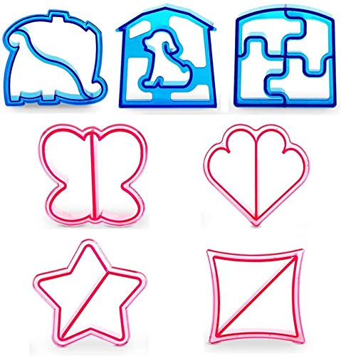 7 Pack Sandwich Cutters and Bread Crust Shape Remover for Kids, DesignerBox Cute Animals Shapes Cake Sandwich Bread Mold Toast Mould Hand Tools DIY Sandwich Slicer Maker Kit for Children