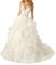 VKStar® Robe de Mariée Princesse Dentelle Col V Robe Mariage Femme Longue Organza Robe Mariée Boule Elégante Dos Nu Blanc 40