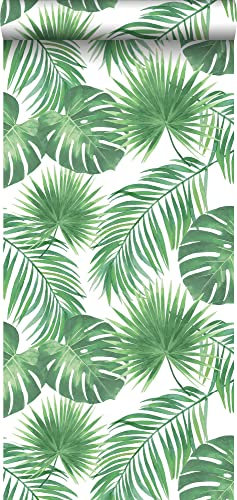 papier peint feuilles tropicales vert 53 cm x 10.05 m - ESTAhome