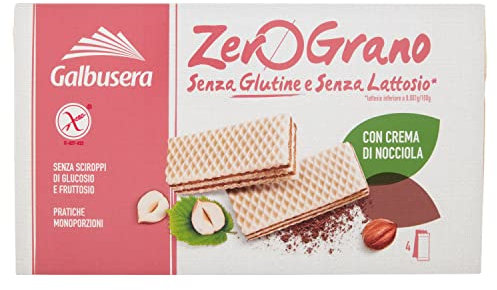Galbusera Wafer Zerograno con Crema alla Nocciola, 4 x 45g