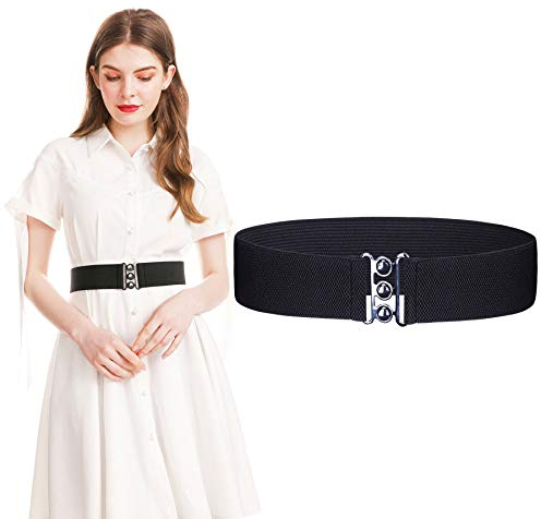 Kajeer Damen Breit Elastisch Schnalle Gürtel - 5 cm Breit Taille Gürtel Cinch Gürtel Trimmer Strecken Bund für Damen und Mädchen Kleid