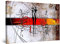 Startonight Impression sur Toile Peinture Géométrie Gris Amour Noir, Tableau Abstrait - Decoration Murale Salon Moderne - Image sur Toile - Grande 80 x 120 cm Idée Cadeau Élégante et Originale