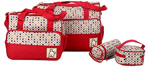 Wickeltasche 5 Teilig Babytasche Set Pflegetasche Tragetasche Handtasche Kinder Windeltasche Rot Eine Größe