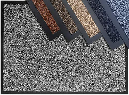 TrendMakers Dirt Trapper Door Mat - Barrier Mat | Indoor Outdoor Mats for Front Door | Super Absorbent Non-Slip Doormats | Soft COTTON PILE Washable Floor Mats | - Grey - 100 x 150cm