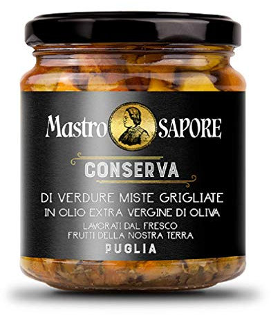 Mastro Sapore - Verdure miste grigliate alla brace in olio Extra Vergine di oliva, Made in Italy, Puglia, 280g