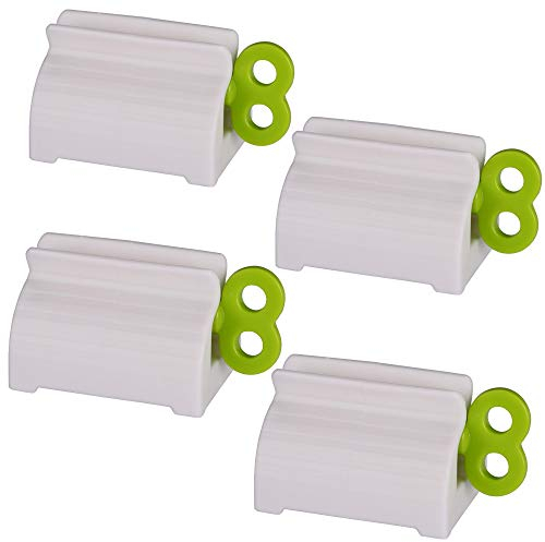 Toothpaste Tube Squeezers Toothpaste Roller - Manual Toothpaste Tube Roller Squeezer Tool, Toothbrush Squeezers, Toothpaste Clip Holder Stand Winder by XYKEEY (Green)