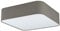 EGLO Deckenlampe Pasteri Square, 5 flammige Deckenleuchte, Wohnzimmerlampe aus Stahl, Textil und Kunststoff in Weiß, Taupe, Küchenlampe, Flurlampe Decke mit E27 Fassung