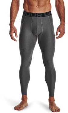 Under Armour Herren HeatGear Armour Leggings, Carbon Heather (090)/Schwarz, XXL Tall