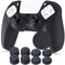 YoRHa Grip Texture Silicone Peau Coques Skin pour Manette PS5 Dualsense x 1 (Le Noir) avec Pro Thumb Grips Prises de Pouce x 8