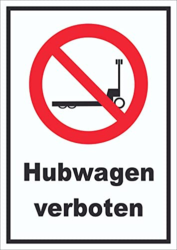 Schild Hubwagen verboten A5 Rückseite selbstklebend