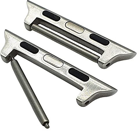 Max Watch Strap Adaptor for All Apple Watch Models Series 8/7/6/5/4/3/2/1. Easy Install to Band Width 20mm 22mm 24mm (42mm 44mm 45mm, Silver 24mm)
