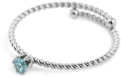 marlu ANELLO CRISTALLO AZZURRO 3 MM ACCIAIO 18an116a-s