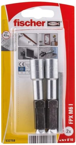 Cheville Métallique Fischer Pour Béton Cellulaire FPX-I M6 Avec Clé Hexagonale 2 Pcs