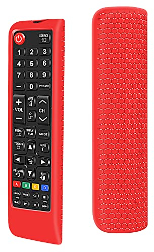 Hydream Housse Coque en Silicone pour Samsung TV Télécommande BN59 Series, Antichoc Antidérapant Remote Case Cover Étui de Protection pour Samsung TV Télécommande (Rouge)
