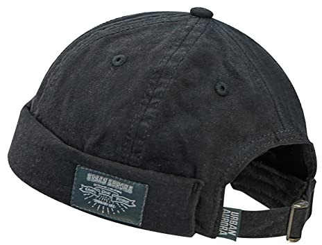 Clakllie Cap Herren Hut Damen Docker-Cap Hafenmütze Seemannsmütze Unisex Docker Mütze Herrenhut Bikercap Hat Wandermütze Seemannskappe,GD30-Black
