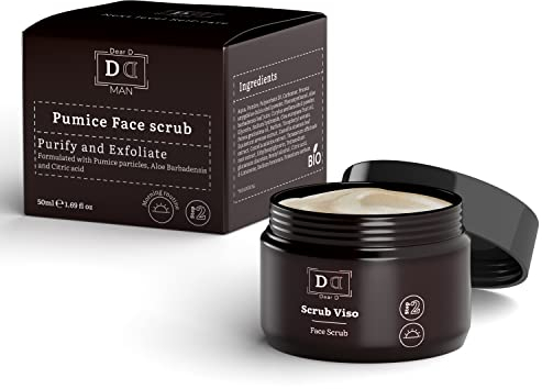 Dear D Herren Gesichtspeeling | Exfoliating Face Scrub Mit Aufhellender Und Reinigender Wirkung | Ideal Für Fettige Und Trockene Haut | Reiseset 50ml