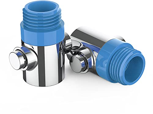 HONBOO Duschkopf Absperrventil G1/2, Duschkopf Wasserstopper für Duschkopf Brauseschlauch Gartenschlauch Universal, Chrom, 2 Stck