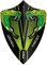 RED DRAGON Hardcore Peter Wright Snakebite Grün transparent Freestyle Dart-Flüge - 3 Sätze pro Packung (insgesamt 9 Dart-Flüge)