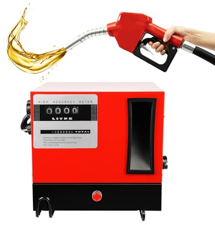 Dieselpumpe Heizölpumpe Selbstansaugend Komplett Set, Automatische Zapfpistole mit Drehgelenk Filter, 2m Ansaugschlauch 4m Förderschlauch, Zählwerk, Bequemes Tanken mit 60l/min Dieselförderung