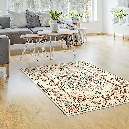 Bilderwelten Waschbarer Teppich Vintage rutschfest Bandana Muster Orientalischer Läufer Wohnzimmer Schlafzimmer 150x100 cm