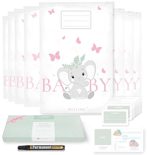 Wellode® 8 Bustine Corredino Neonato Ospedale - Sacchetti Cambio Neonato Riutilizzabili - Design e Qualità per il Tuo Piccolo - Idea Regalo per Future Mamme e Lista Nascita Bebè