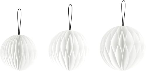 Heyda Waben-Kugel-Set Weiß Metall Hängender Schmuck Kugel Hochzeit Weihnachten Klassisch