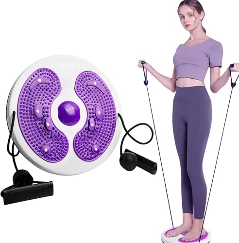 Orssmigs Twist Waist Disc Board mit Zugseil, Runde Taillentwister, Twist Board Fitness Aerobic-Übungen für Übungen, Widerstandsbänder Massage-Fußsohle Heimfitnessgeräte für Hüften und Taille Fitness